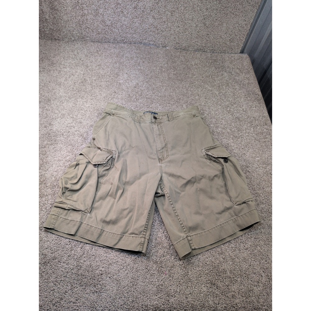 Polo Ralph Lauren Mens Olive Green Cotton Twill Cargo‎ Shorts Size 34 Utility